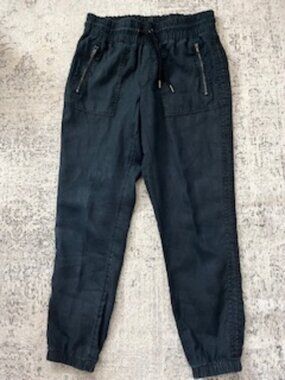 Athleta Linen Black Joggers Women's 4